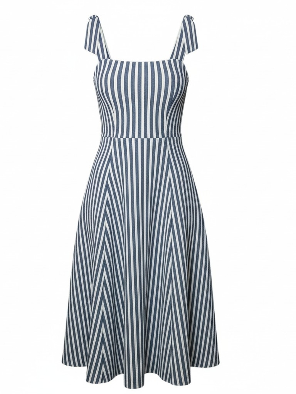 KATE SPADE | Navy White Basket Stripe Fit Flare Nautical Seersucker Sundress | 6